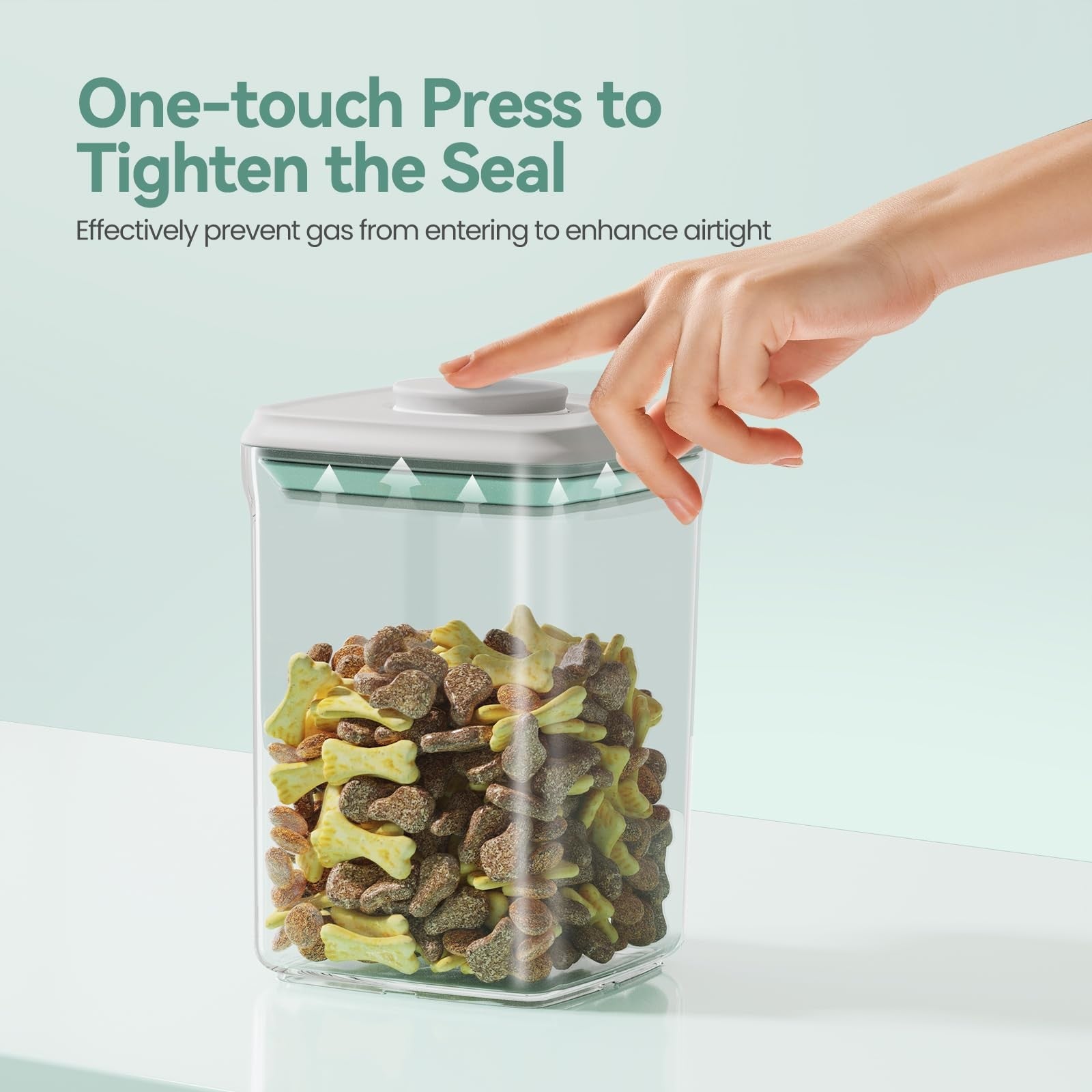 Dog Treat Container Airtight 1.3Qt BPA-Free Stackable Pet Food Jar