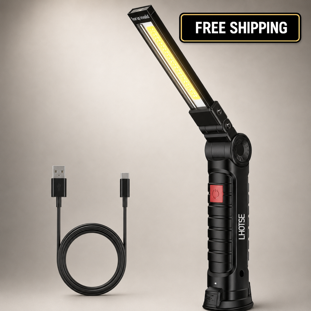 LHOTSE Rechargeable LED Work Light Magnetic Base 5 Modes Folding Lamp