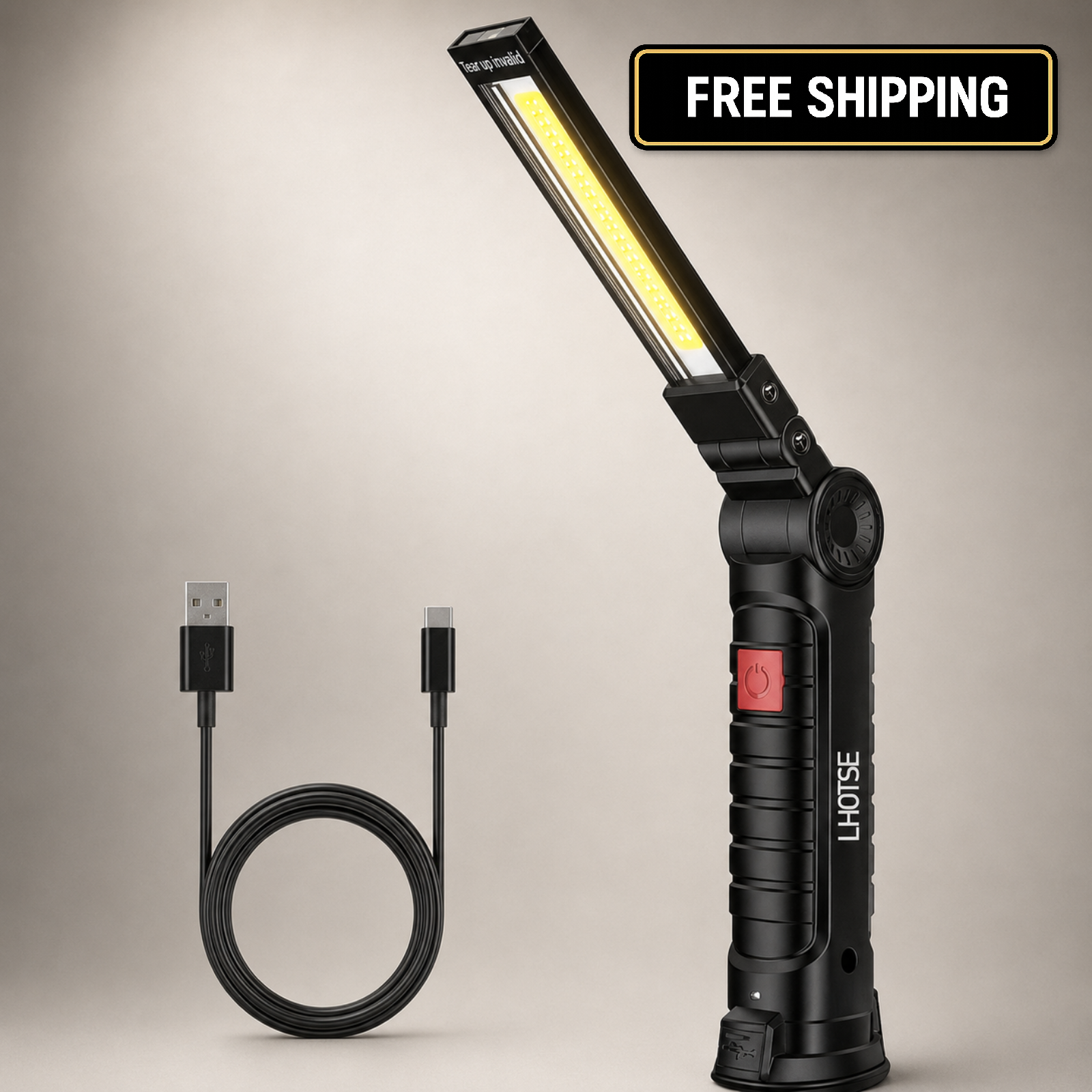 LHOTSE Rechargeable LED Work Light Magnetic Base 5 Modes Folding Lamp