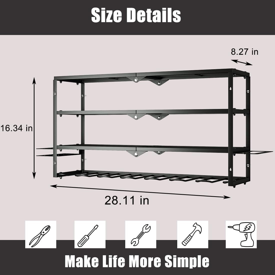 AZERPIAN Tool Organizer Heavy Duty Power Wall Mount for Drill and Cordless Tools