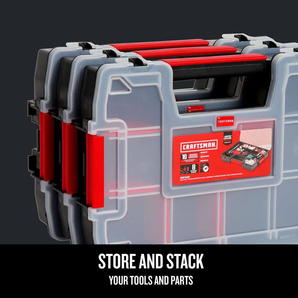 CRAFTSMAN 3-Pack 10-Compartment Small Parts Organizer Cases CMST60964M