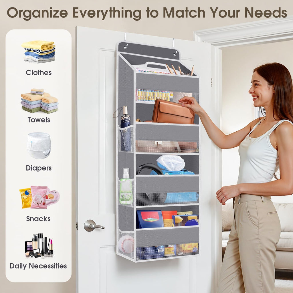 1 Pack Over The Door Organizer, Hanging Storage Organizer with Clear Window.