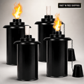 12 oz Torch Replacement Canisters 4 Pack Refillable Metal Cans Wicks Caps
