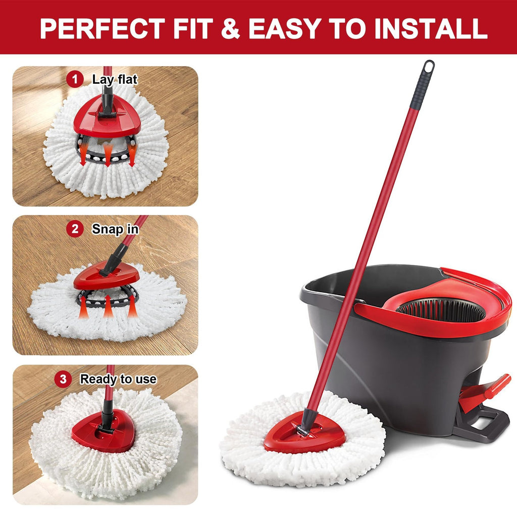 4 Pack Mop Head Replacements for O-Cedar EasyWring Spin Mop NOT RinseClean