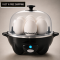 Elite Gourmet Rapid Egg Cooker 7 Egg Boiler Poacher Omelet Maker Black