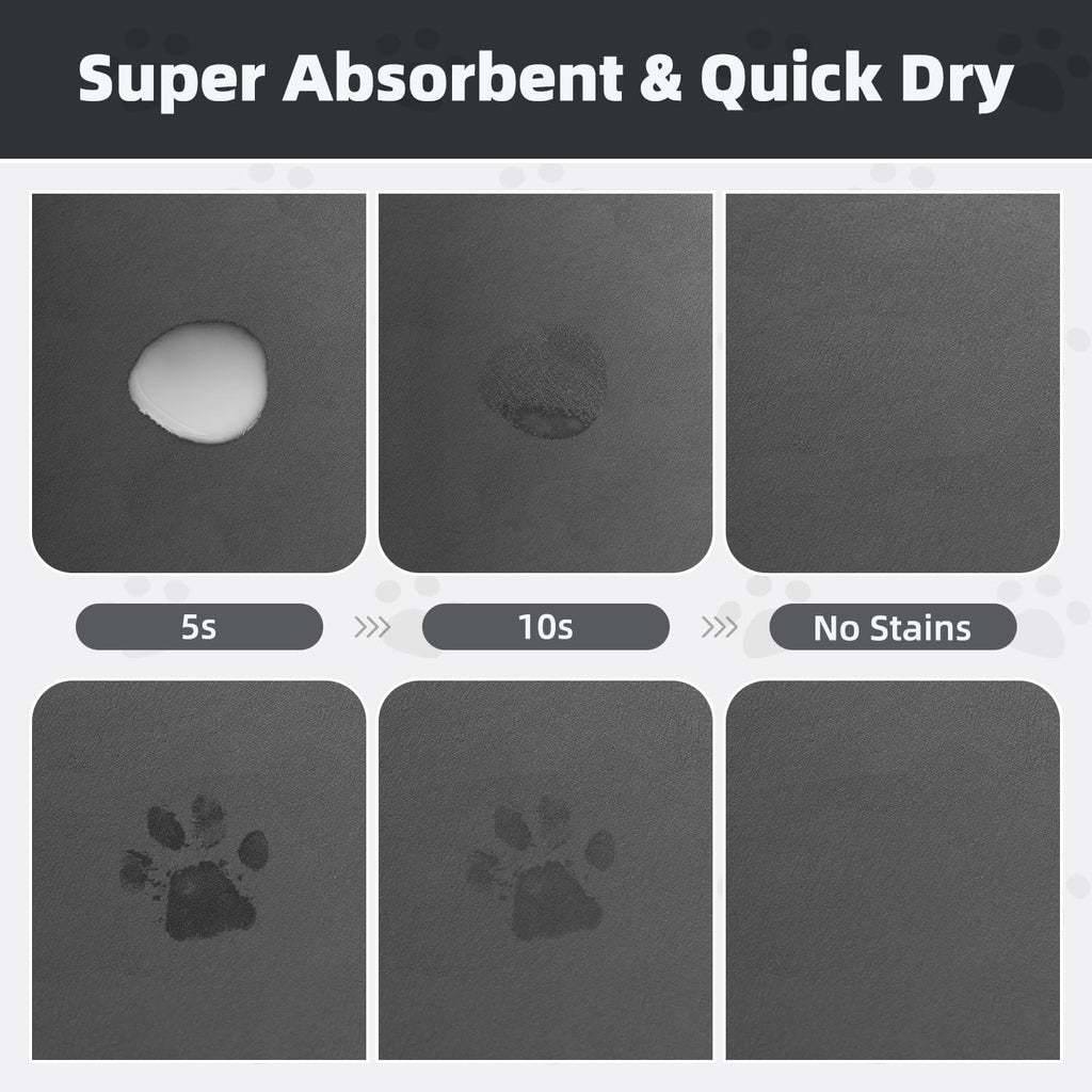 PADOOR Absorbent Pet Feeding Mat for Dog Food Water Bowl Quick Dry Easy Clean