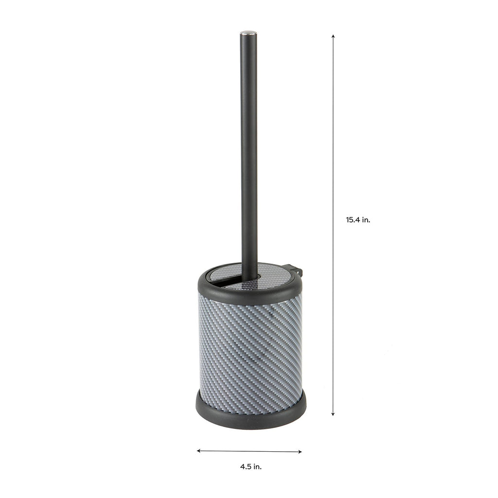 Bath Bliss Toilet Brush and Holder - Self Closing Lid 360 Degree Brush Head Bath