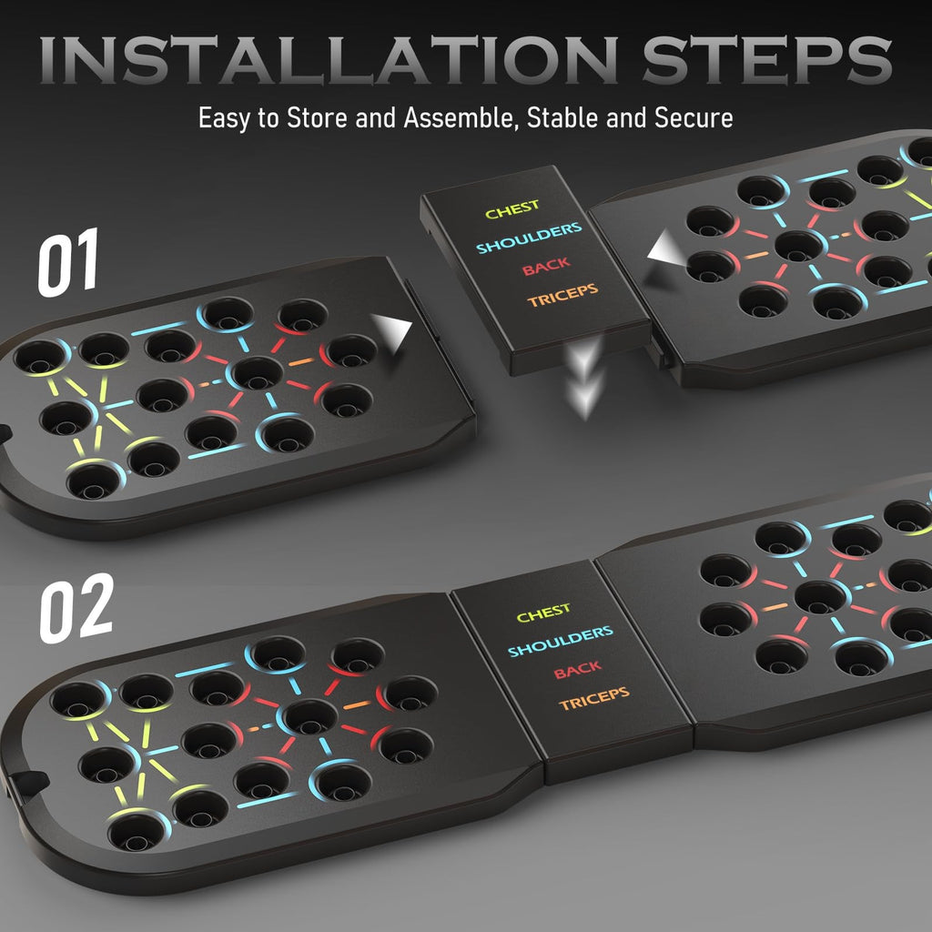 20 in 1 Push Up Board System Home Gym Workout Pushup Bars Strength Trainer