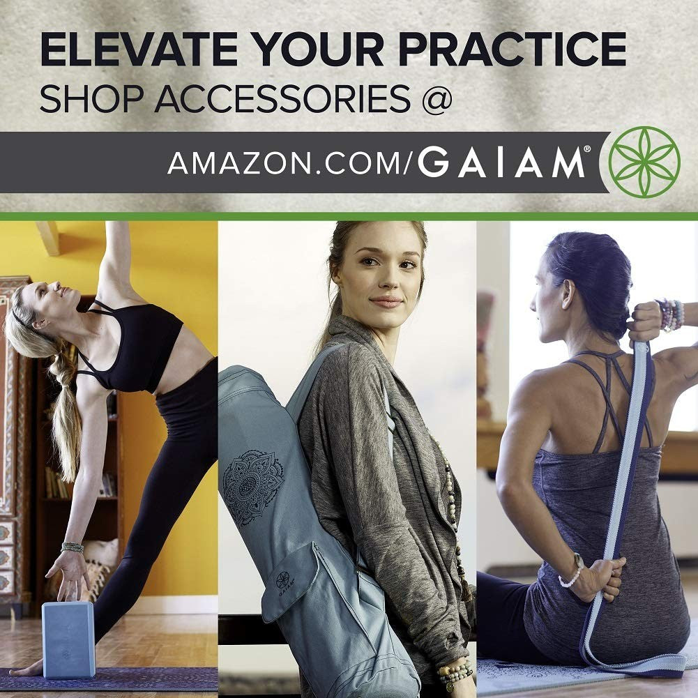 Gaiam Yoga Mat 5mm Non-Slip Yoga Mat 68×24 Exercise Mat for Yoga Pilates Workout