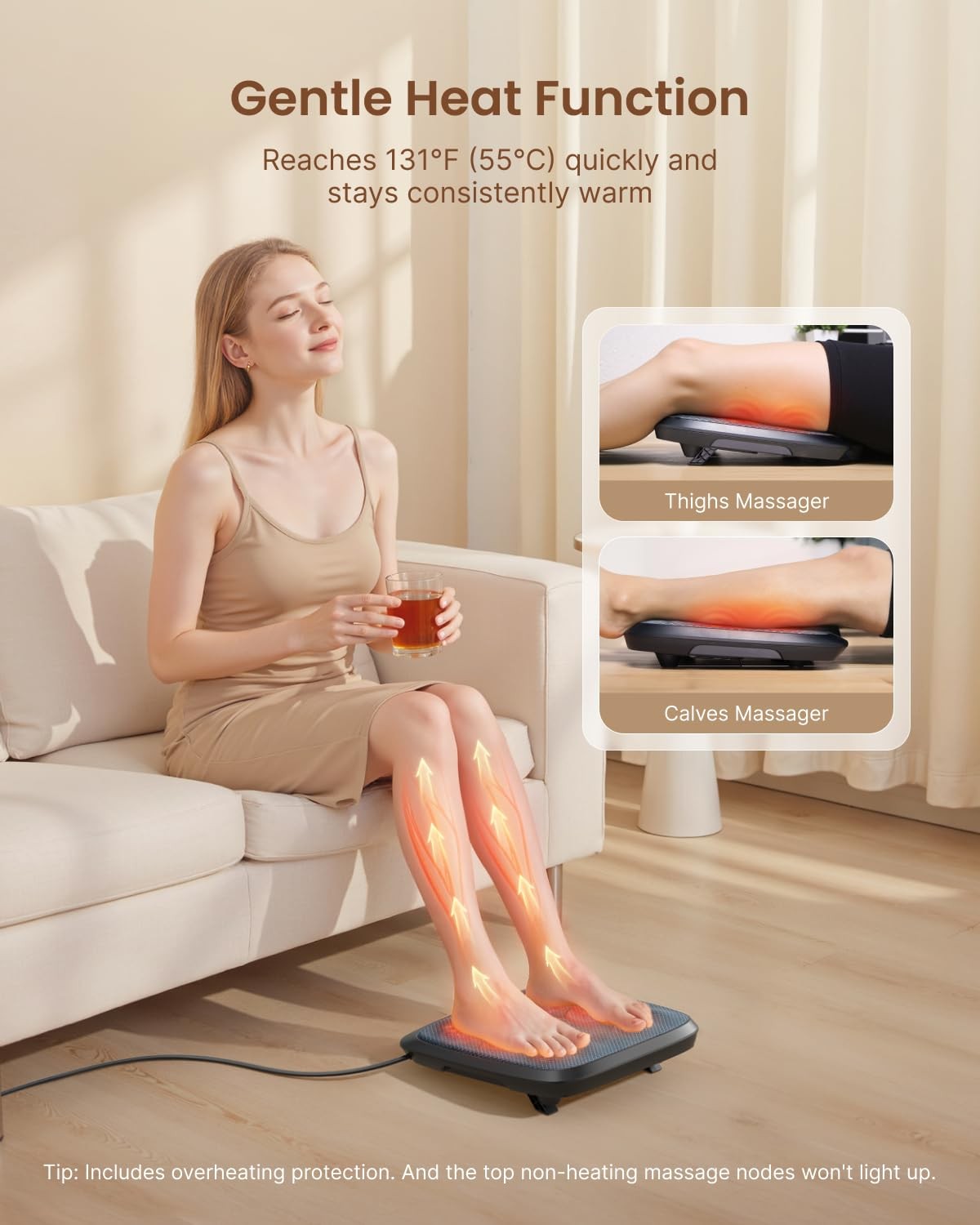 RENPHO FSA Shiatsu Foot Massager with Heat, Father Day Foot-Enabled On/Off