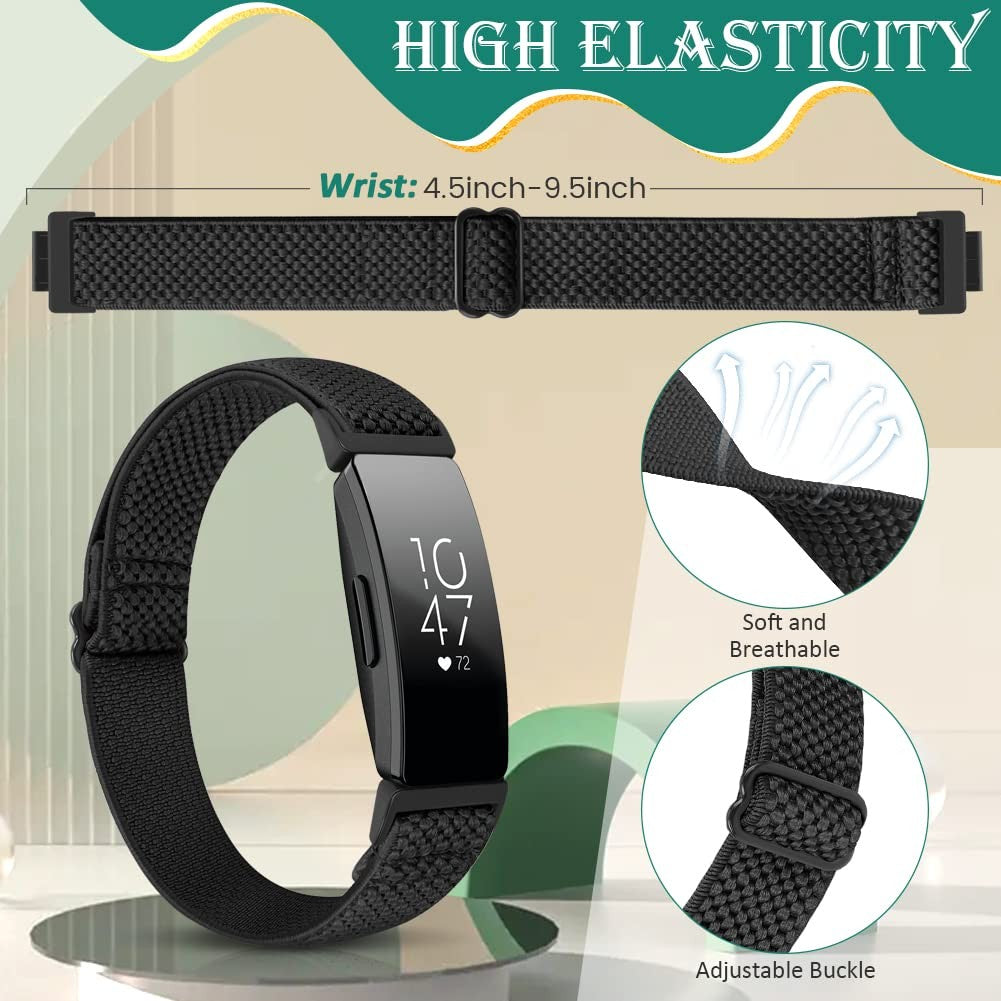 Elastic Nylon Bands for Fitbit Inspire 3 2 HR Adjustable Stretch Strap men women