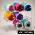 Stackable Bottle Storage Organizer, Clear Freestanding Wine Holder for Cabinet,