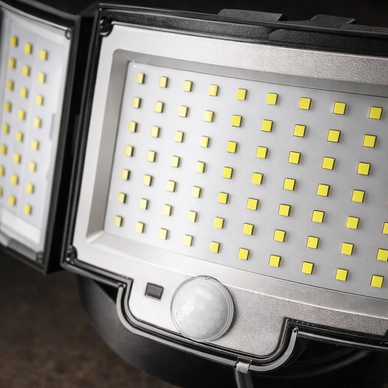 LED Security Motion Sensor Outdoor Lights 6500K Remote Control Floodlights, Dusk
