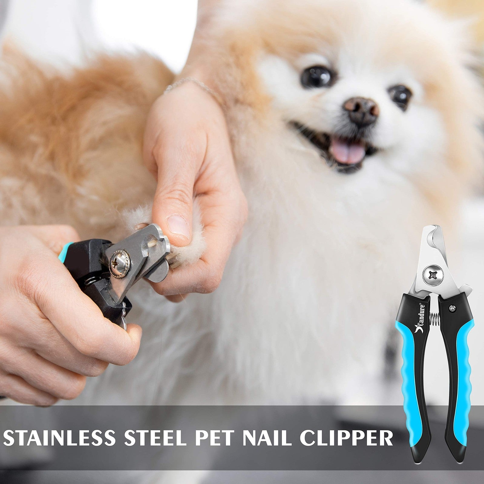 Dog Nail Clippers with Safety Guard Pet Nail Trimmer Stainless Steel Grooming