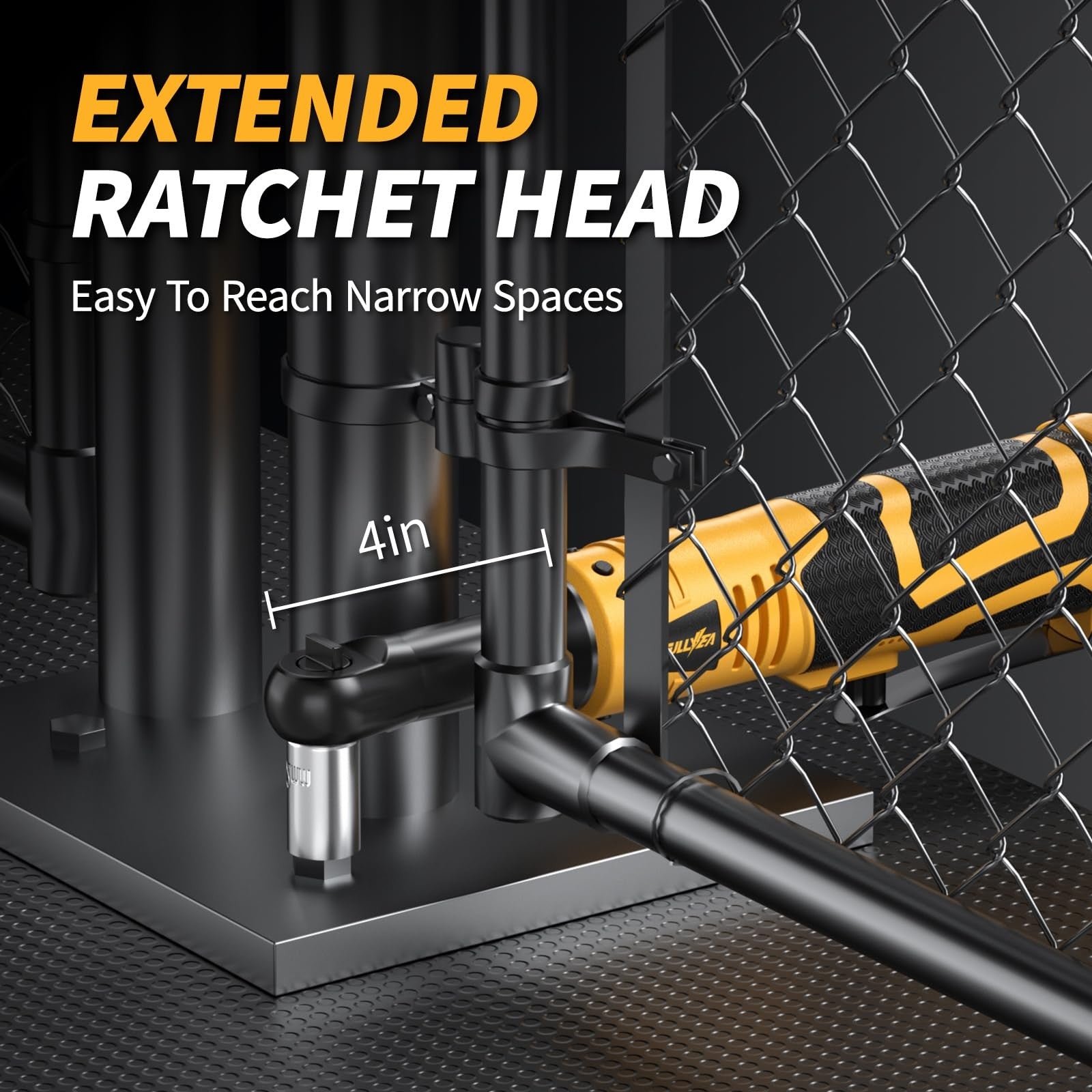 FULLYEA Cordless Electric Ratchet Wrench Set 550RPM 45Ft-lbs 16.8V Extd cordless
