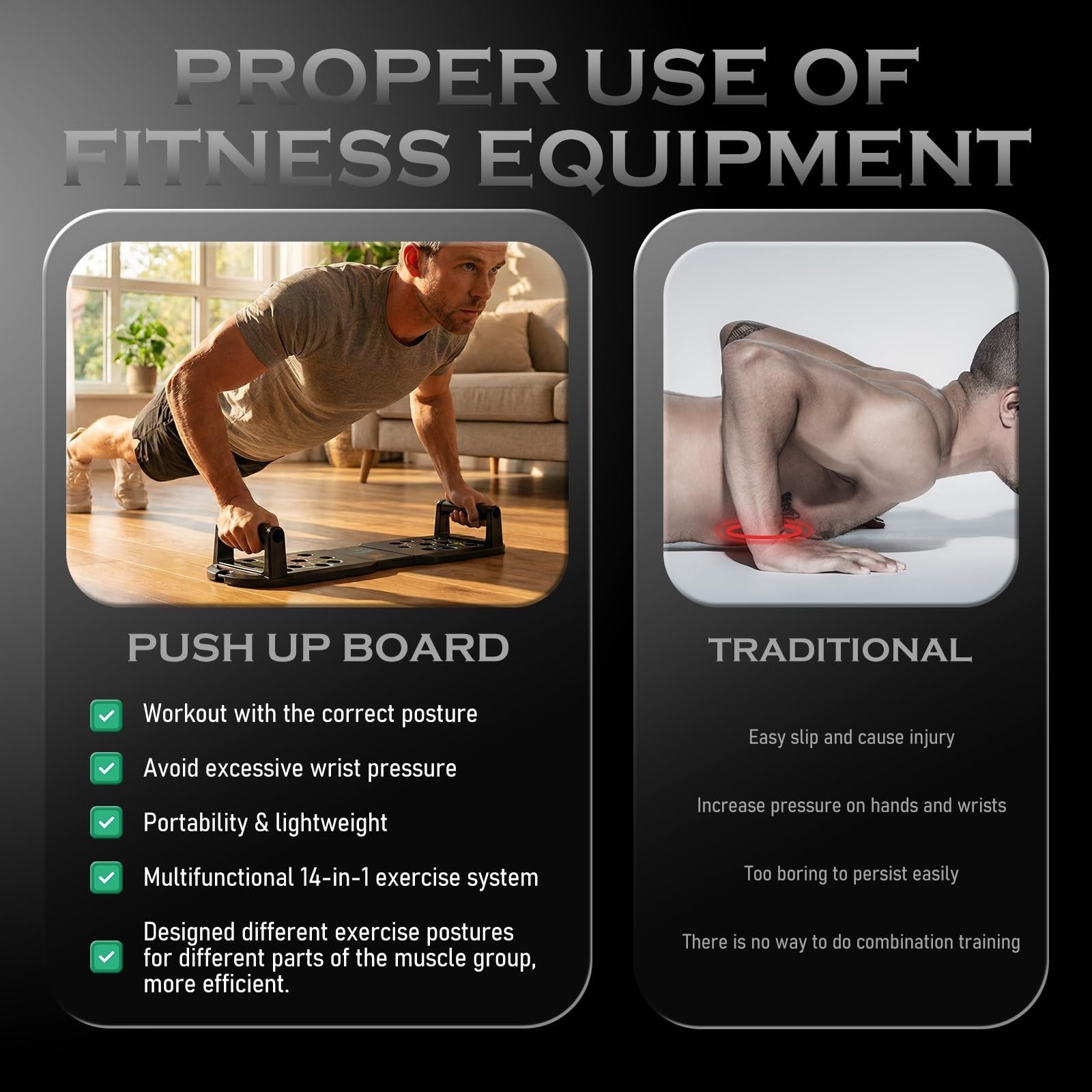 20 in 1 Push Up Board System Home Gym Workout Pushup Bars Strength Trainer