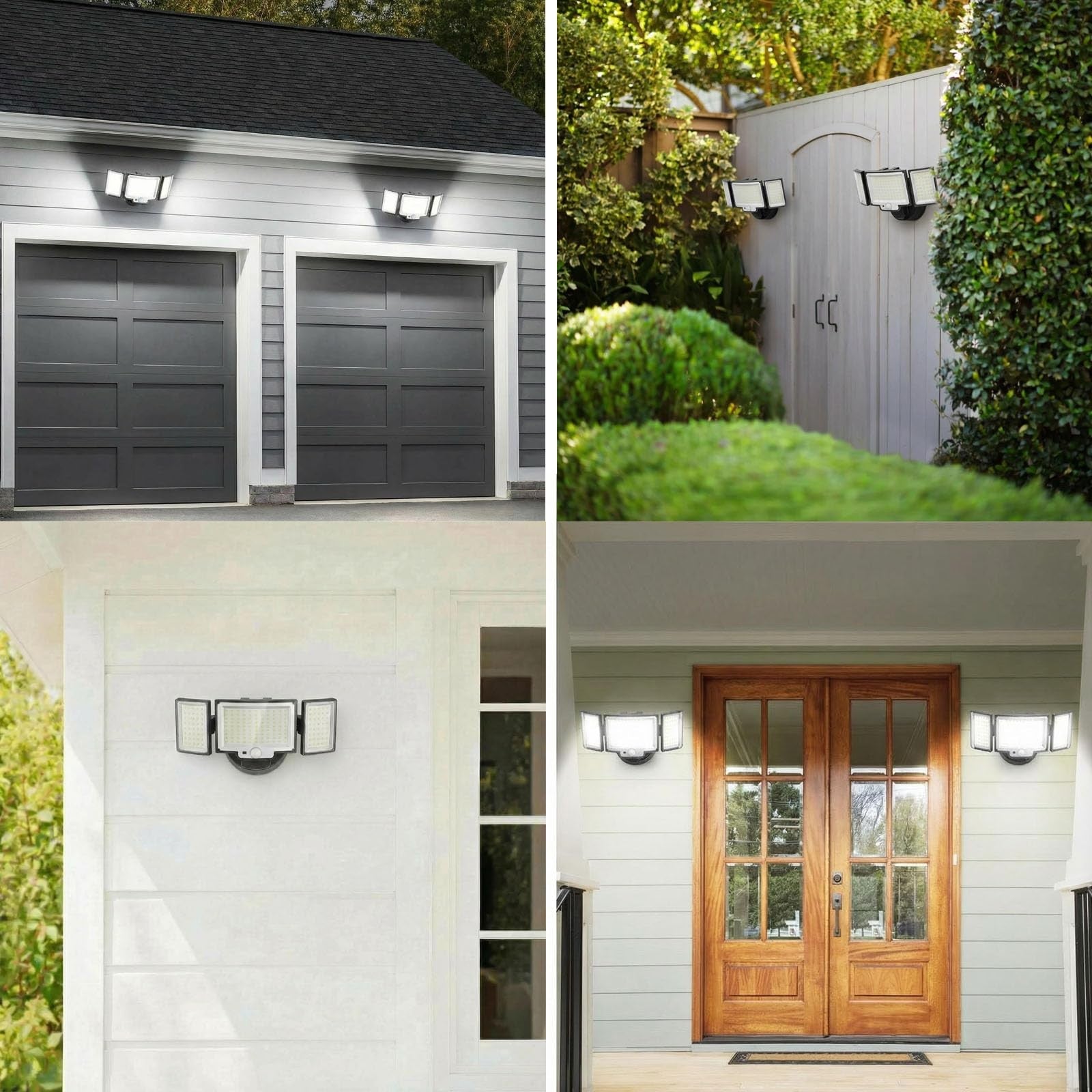 LED Security Motion Sensor Outdoor Lights 6500K Remote Control Floodlights, Dusk