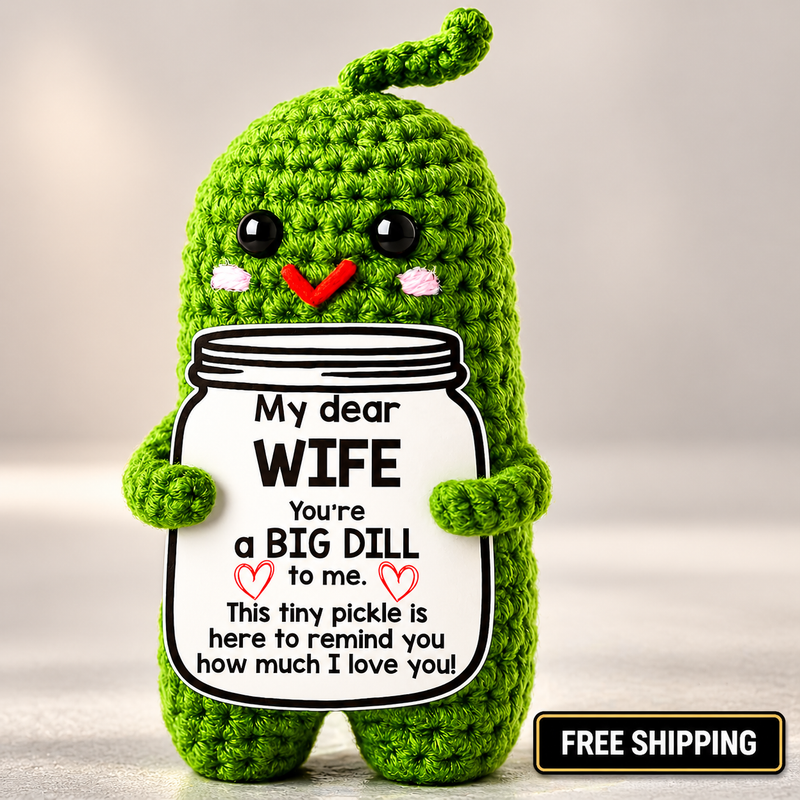 Crochet Pickle Gift for Wife Funny Romantic Keepsake Cute Desk Decor
