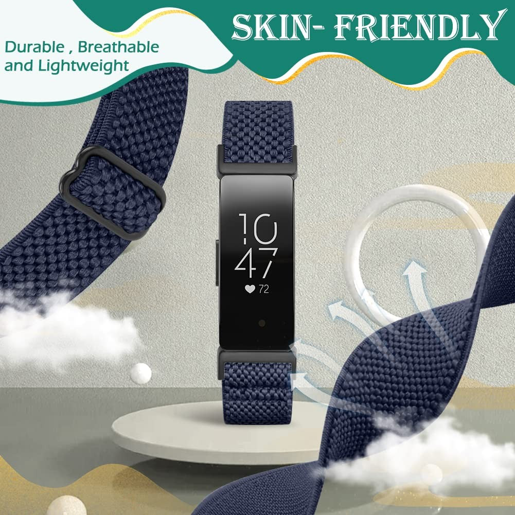 Elastic Nylon Bands for Fitbit Inspire 3 2 HR Adjustable Stretch Strap men women