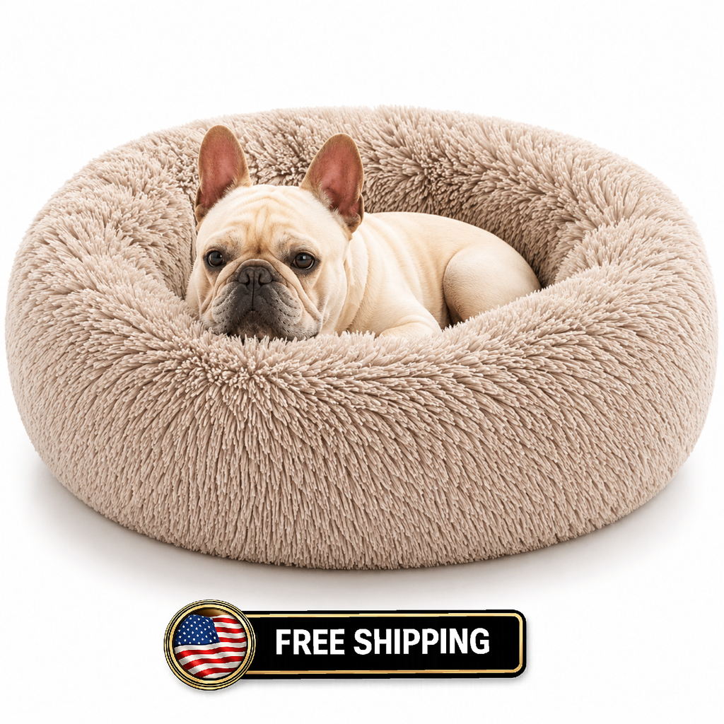 Washable Dog & Cat Bed for Ultra Large Small Medium Size Pet Calming Donut Round