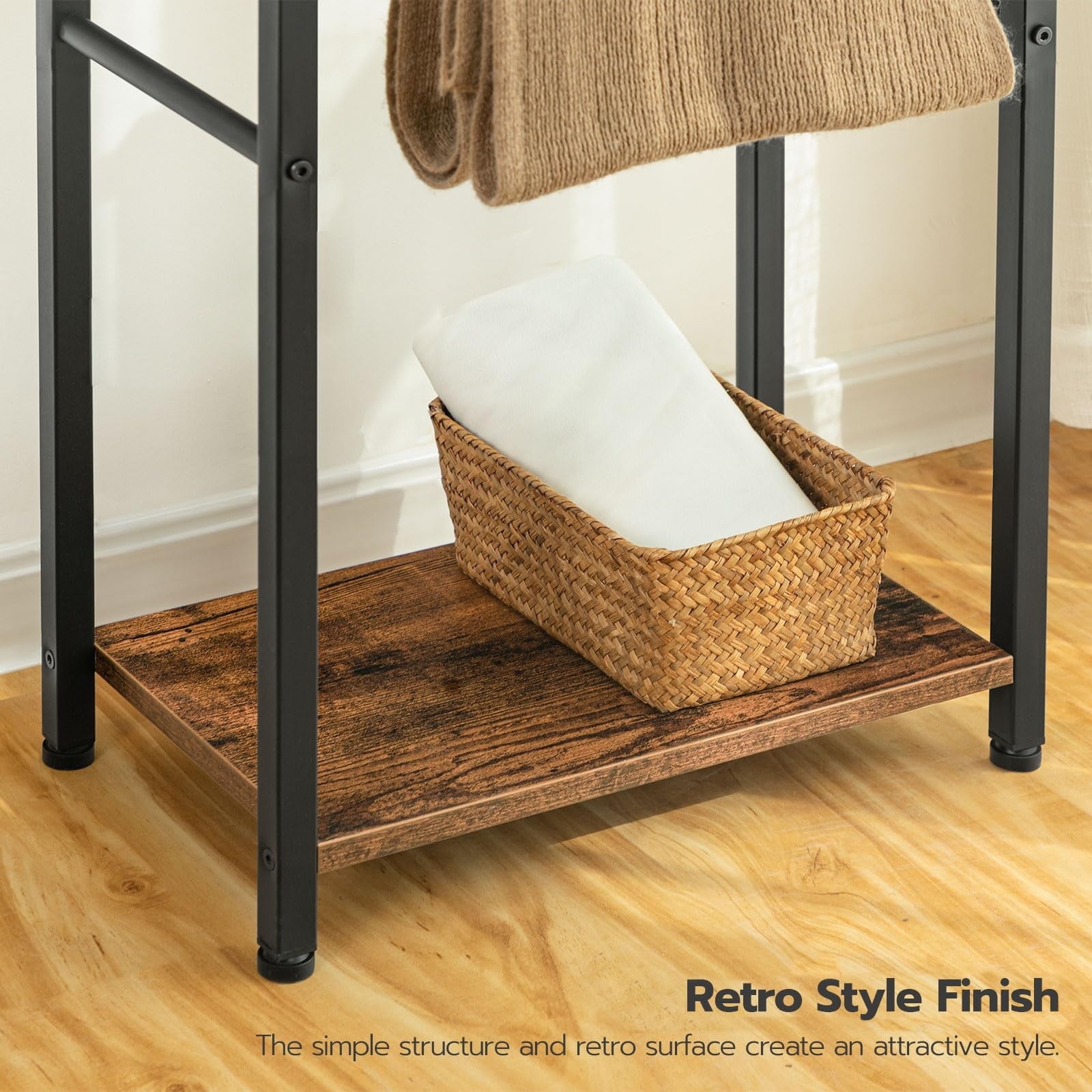 Free Standing Towel Rack for Bathroom 2 Tier Blanket Rk 16.5" L x 9.4" W x 31.5"