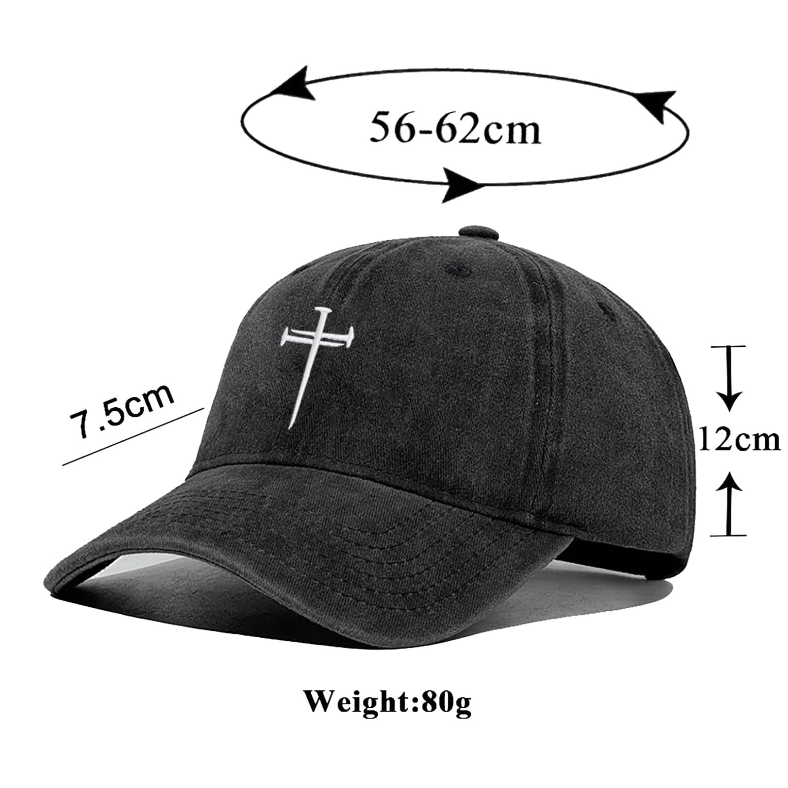 Christan Jesus Cross Baseball Cap Embroidered Dad Hat Adjustable Fashion Hats