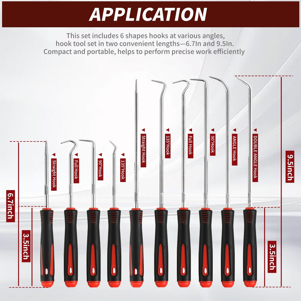 Pahiuii Hook and Pick Set 10PCS Precision Tool Kit O-Ring Seal Gasket Remover