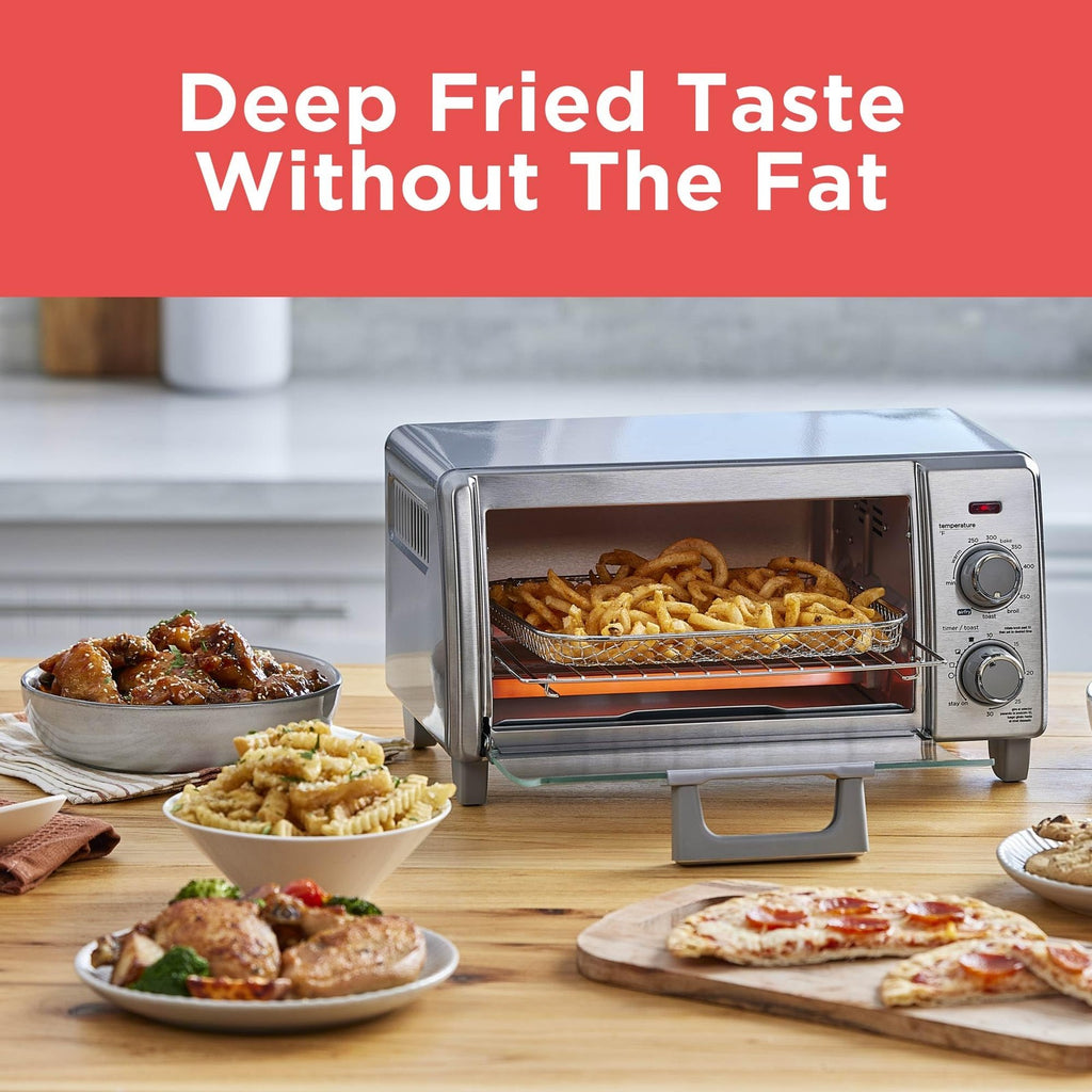 BLACK+DECKER 5-in-1 Air Fry Toaster Oven 4-Slice Fits 9” Pizza slice