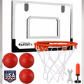 17" x 12.5" Mini Basketball Hoop Set Door/Wall Mount w/ 3 Balls Pump & Hardware