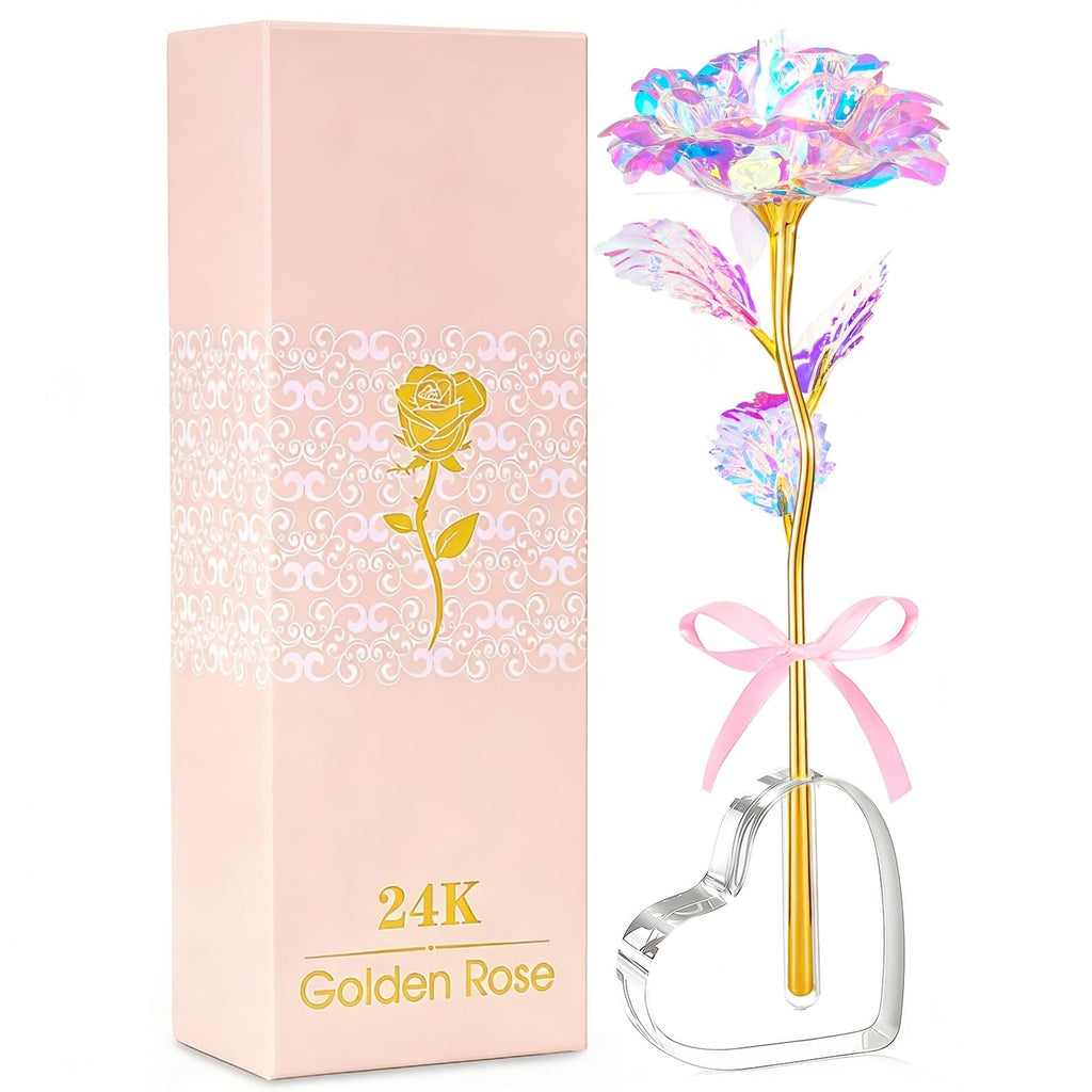 Galaxy Eternal Rose Glass Heart Vase Gift Romantic - Anniversary Home Display