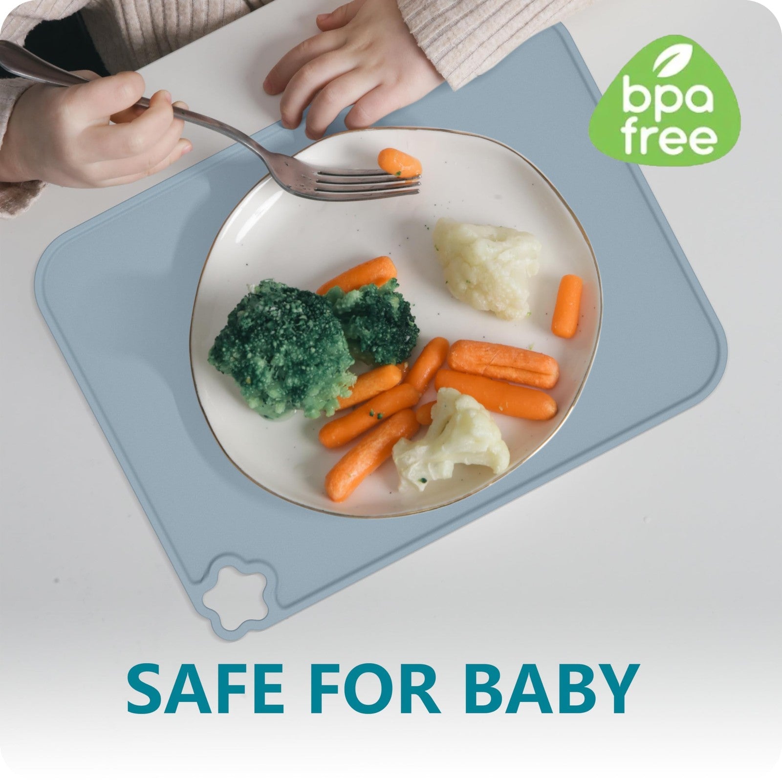 3 Pack Silicone Toddler Placemats Non-Slip BPA Free 14.7x11 Kids Dining Mats