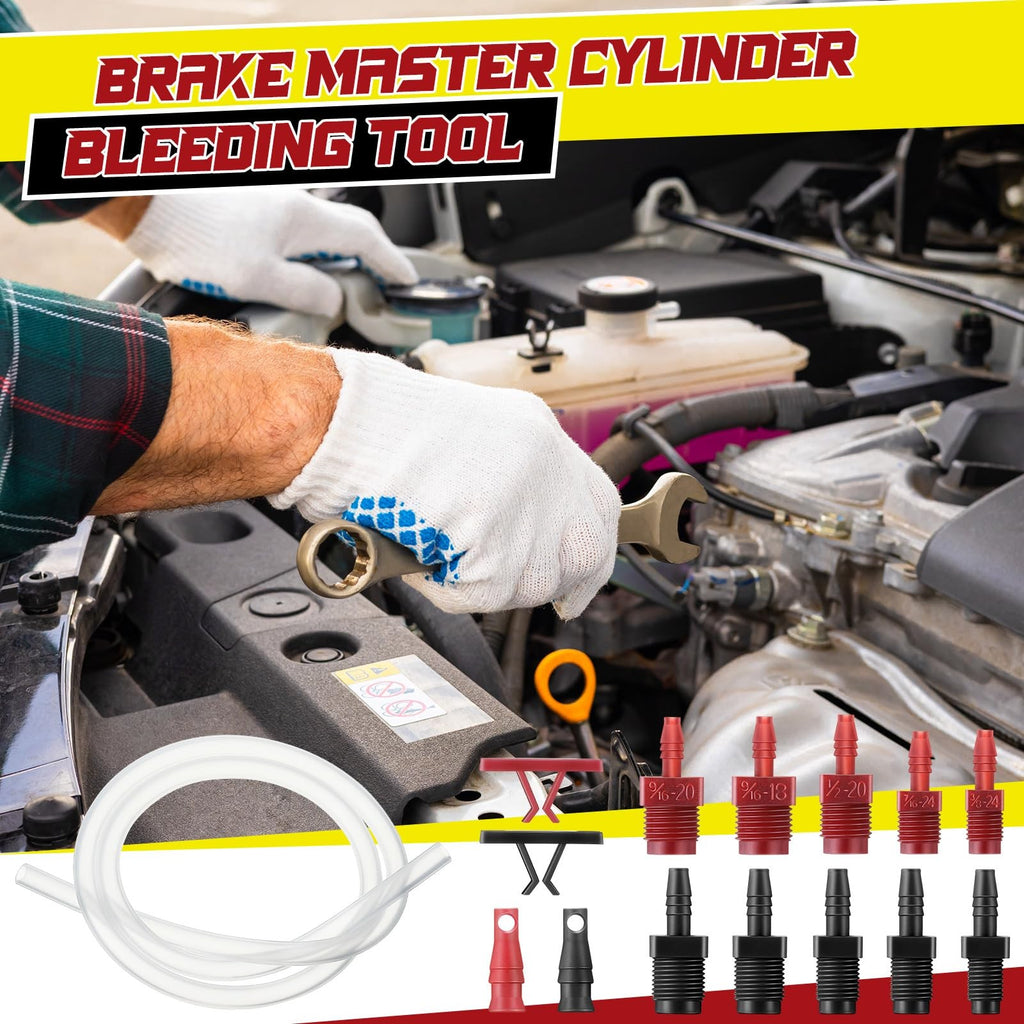 Universal Master Cylinder Brake Bleeder Kit – 20Pc SAE & Metric Fittings