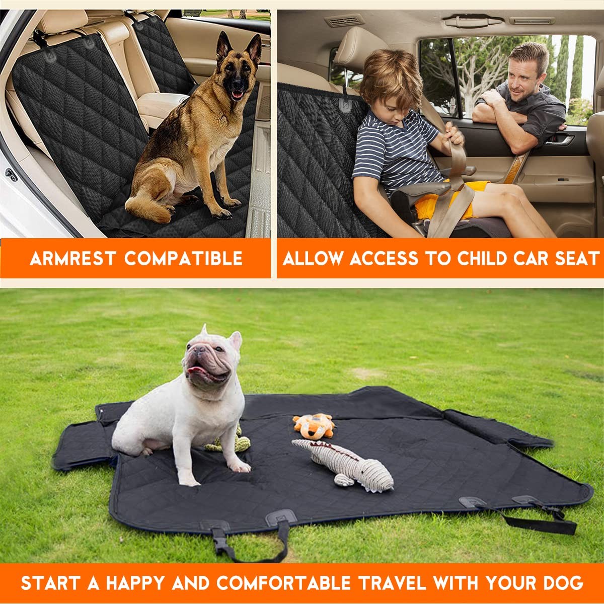 Dog Car Seat Cover, Back Seat Cover for Dogs Pet Car Seat Protector Waterproof