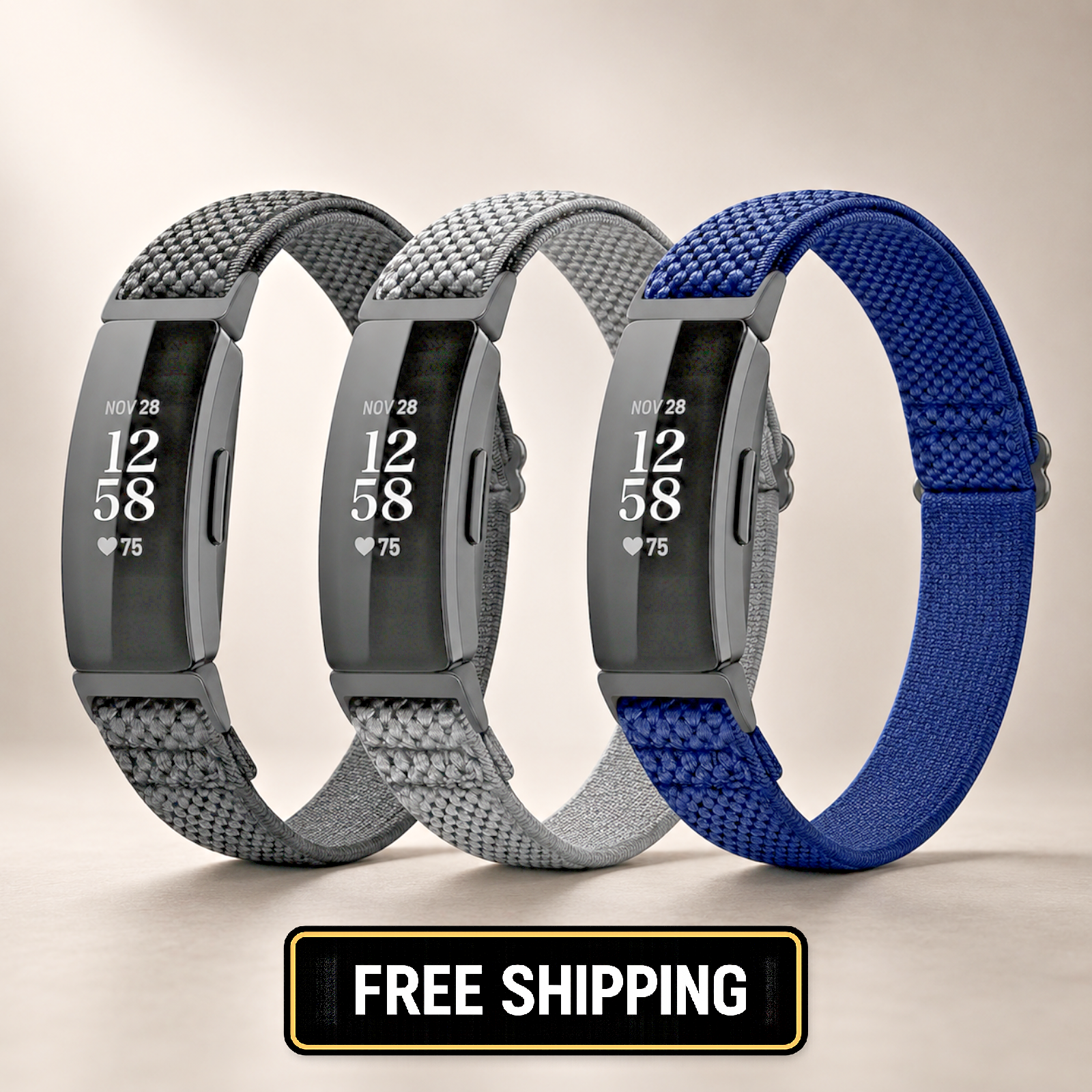 Elastic Nylon Bands for Fitbit Inspire 3 2 HR Adjustable Stretch Strap men women