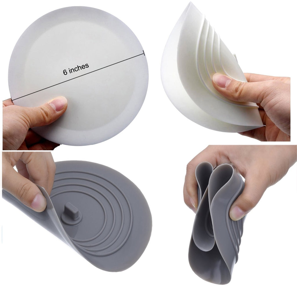 Silicone Tub Drain Stopper 2 Pack LG Suction Cover Hair Block Bathroom Kitchen