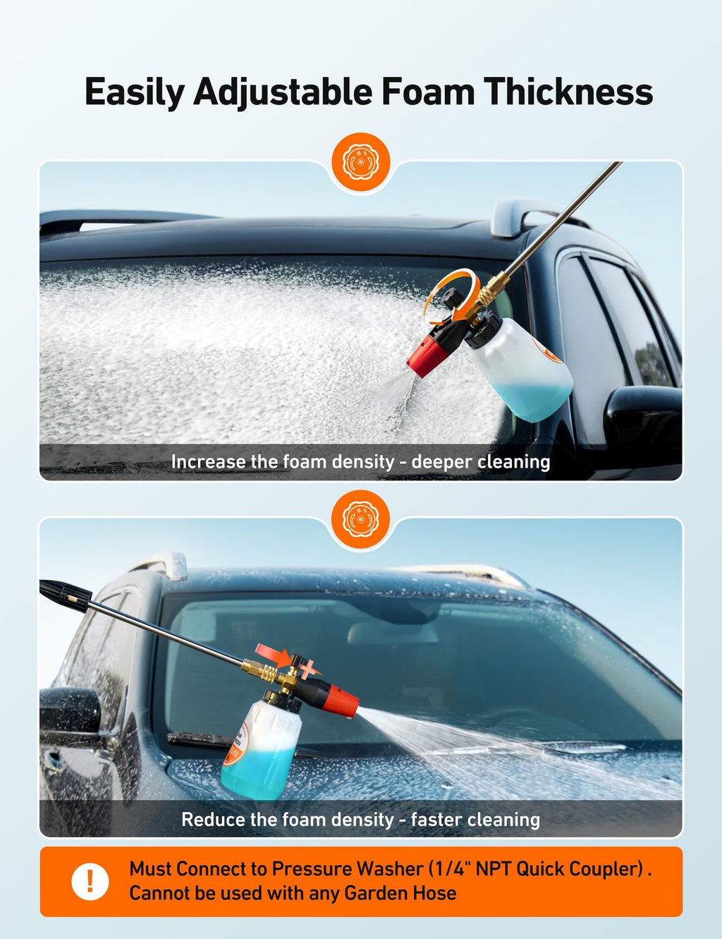 stroAI Foam Cannon 1L Pressure Washer Foam Blaster 1/4 Quick Connect