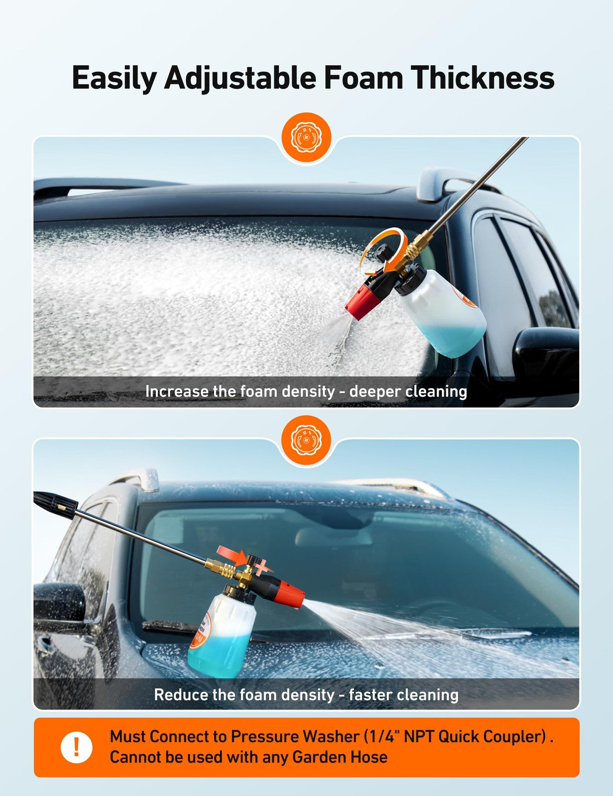 stroAI Foam Cannon 1L Pressure Washer Foam Blaster 1/4 Quick Connect