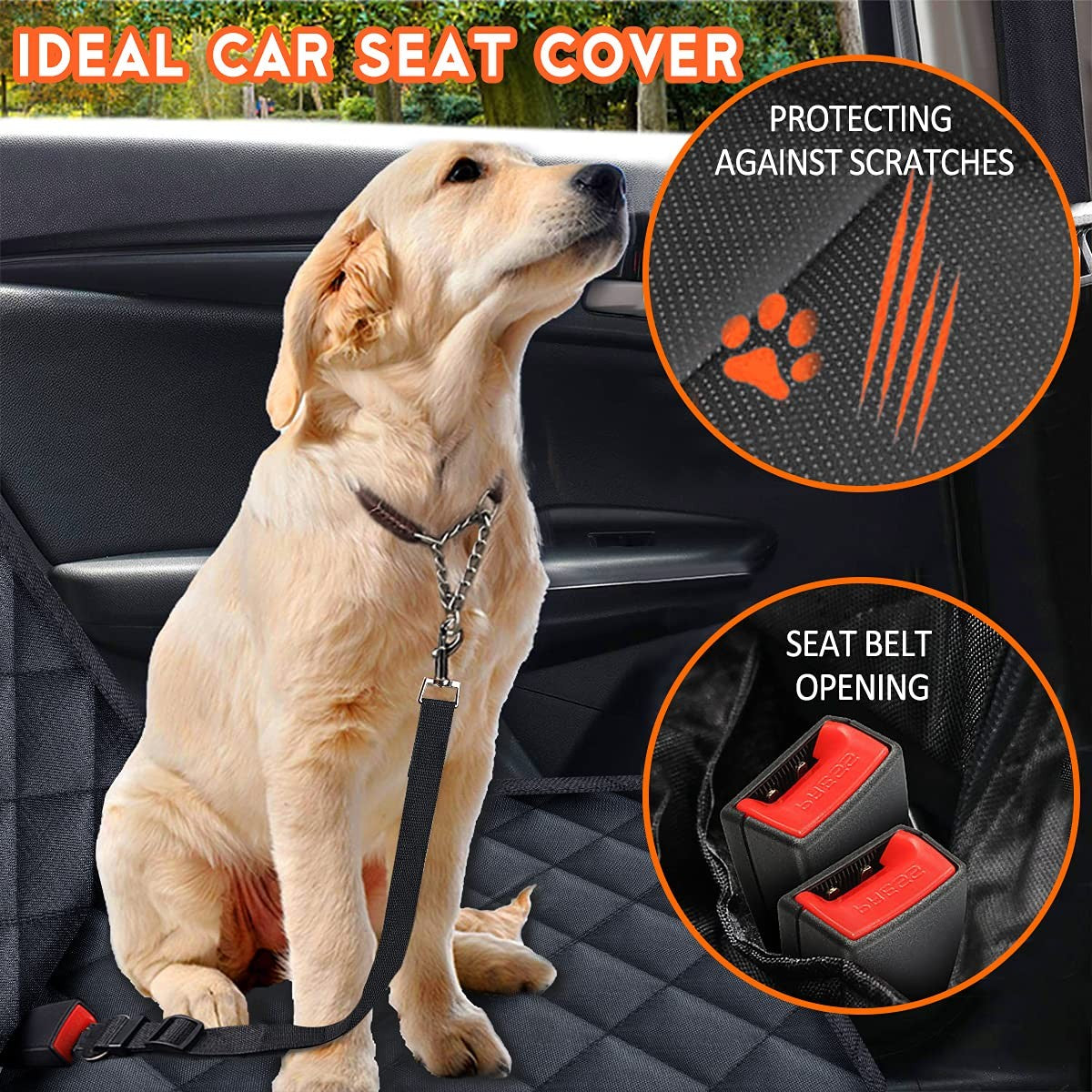Dog Car Seat Cover, Back Seat Cover for Dogs Pet Car Seat Protector Waterproof