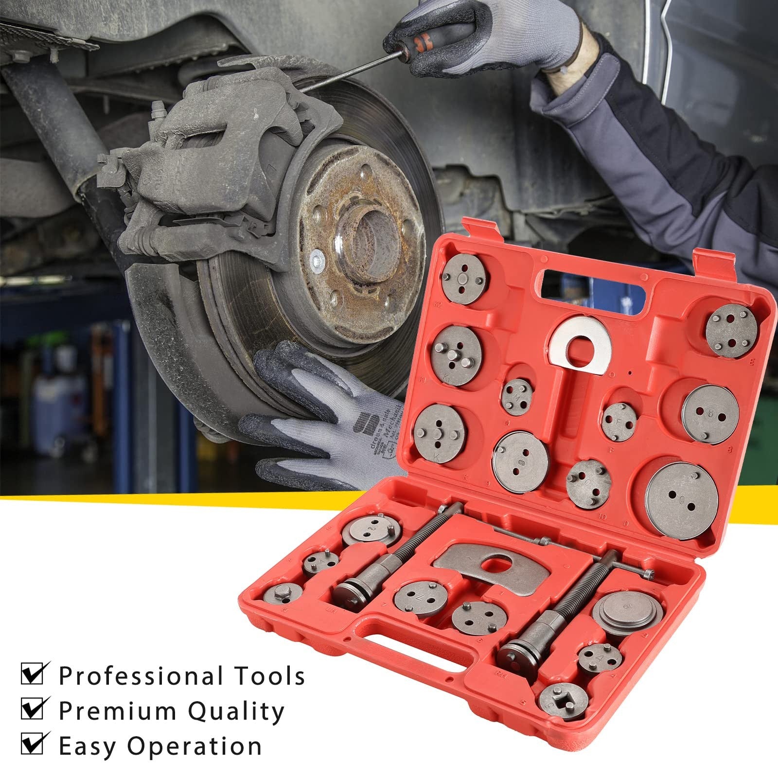 Acymner 24PCS Disc Brake Caliper Tool Kit | Heavy Duty Disc Brake Piston Caliper