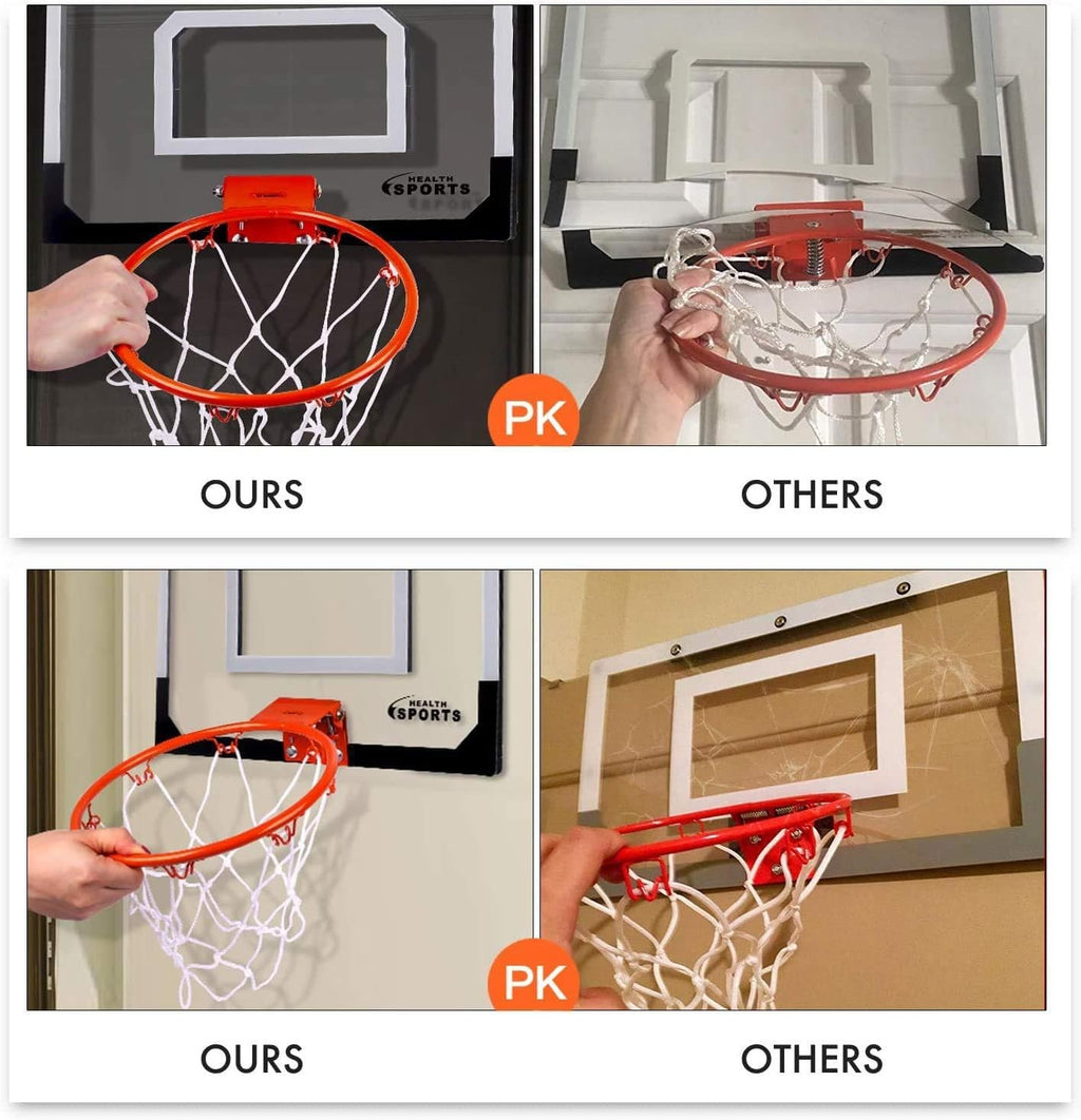 17" x 12.5" Mini Basketball Hoop Set Door/Wall Mount w/ 3 Balls Pump & Hardware