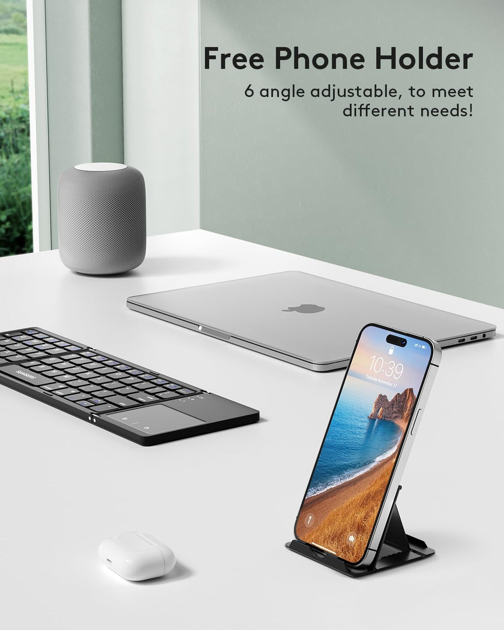 Samsers Foldable Bluetooth Keyboard with Touchpad for iOS Android Windows