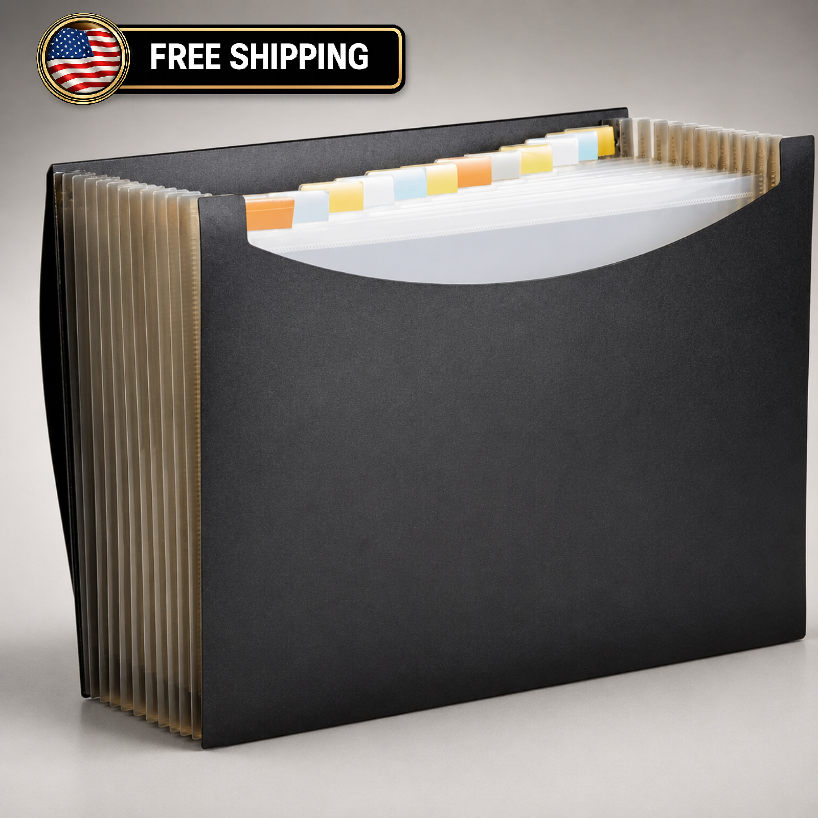 Amazon Basics Accordion File Organizer 13 Pockets 260 Sheet Letter Size Black
