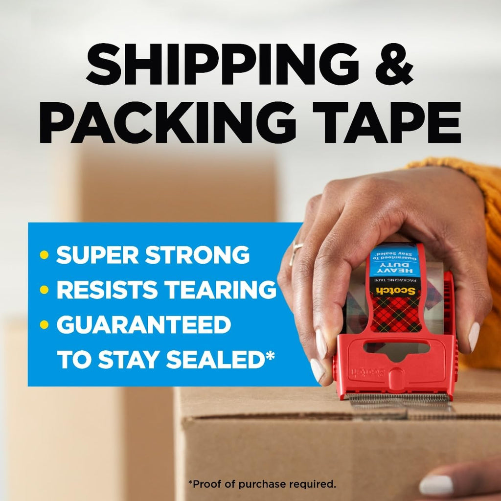 Scotch Heavy Duty Packing Tape w/ Dispenser 1.88 in x 27.7 yd Clear Roll