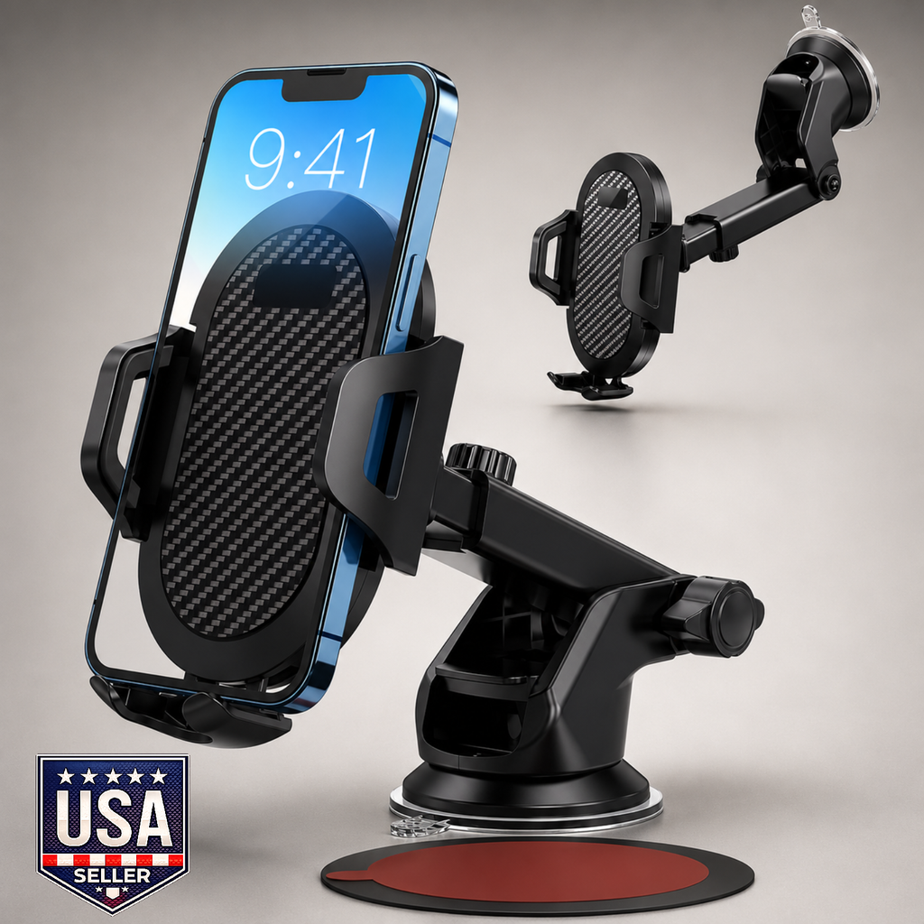 Car Phone Mount Dashboard Windshield Strong Suction Adjustable Fits All Phones