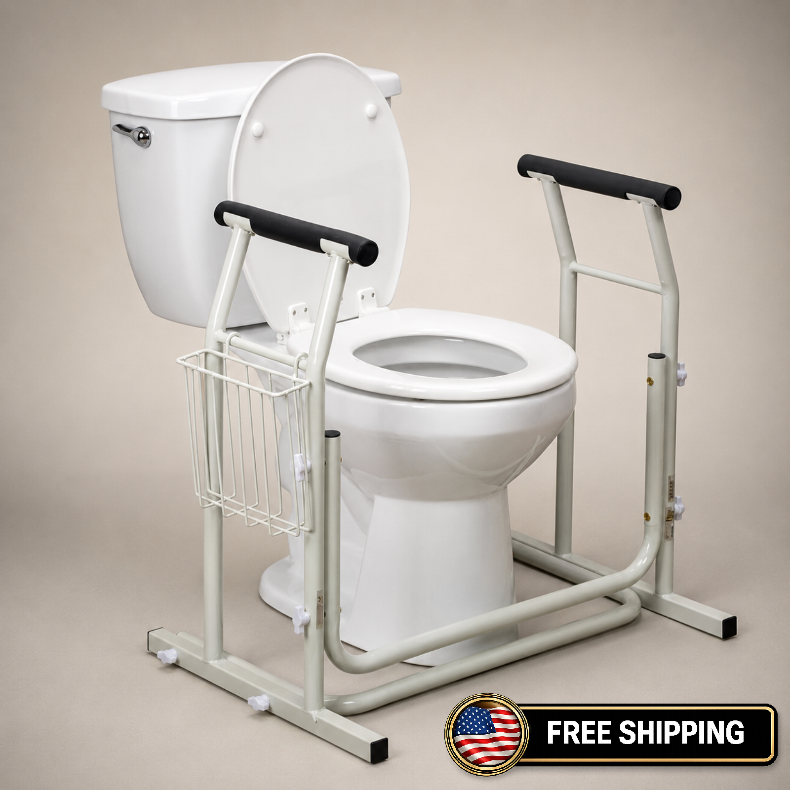 Toilet Safety Frame, Bathroom Grab Bar for Toilets, Freestanding Toilet Rail
