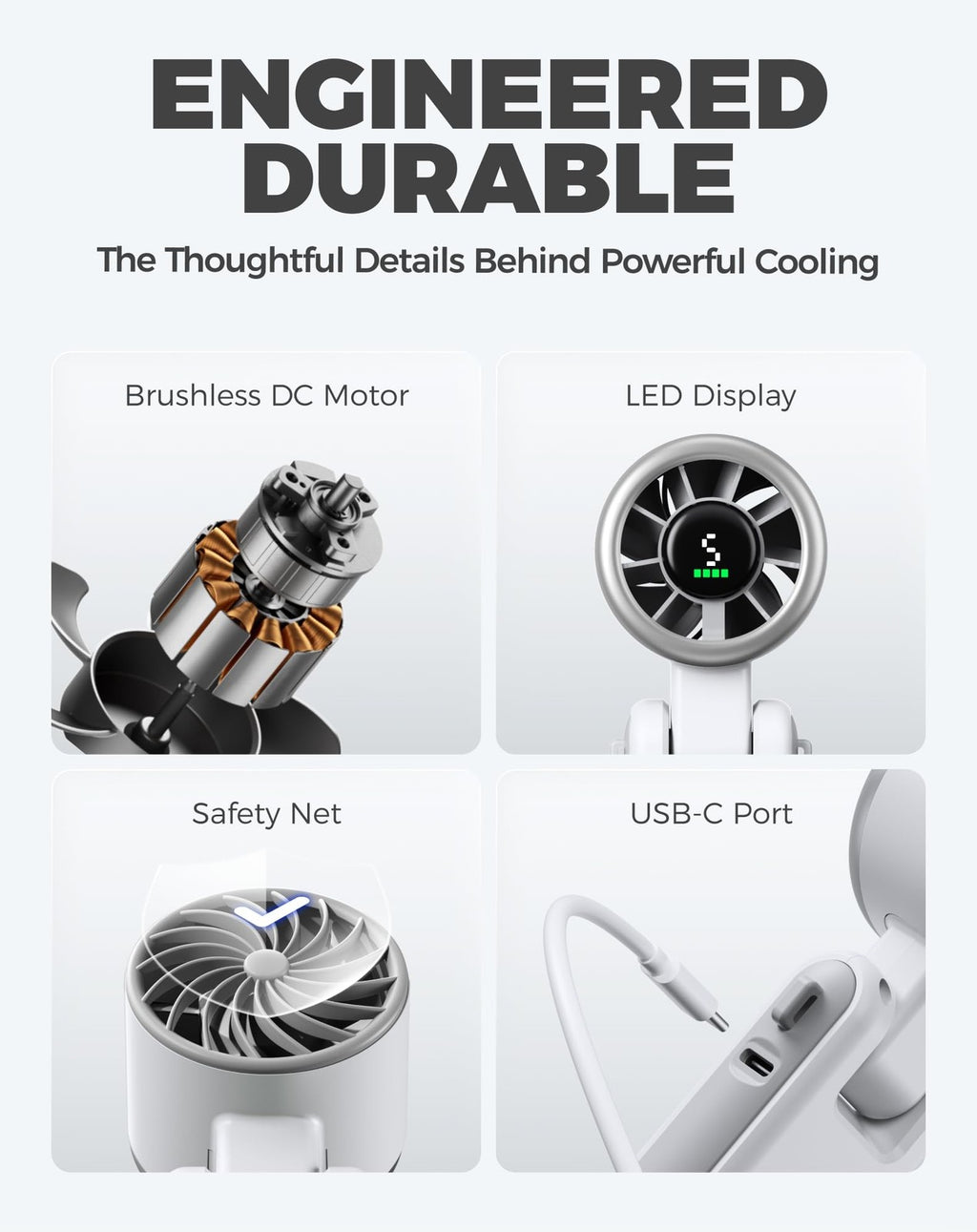 Diveblues Portable Handheld Turbo Fan 5 Gear Wind, Battery Operated Up to 12 hrs