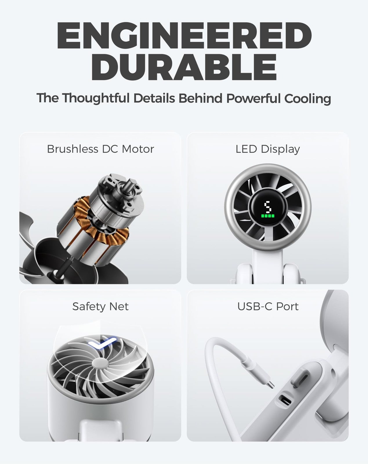 Diveblues Portable Handheld Turbo Fan 5 Gear Wind, Battery Operated Up to 12 hrs