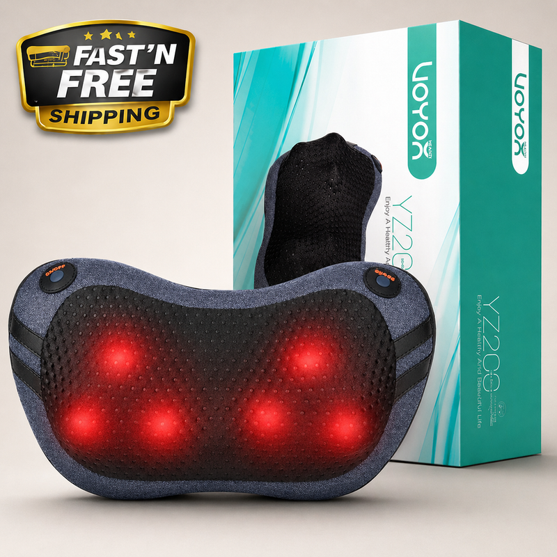Shiatsu Neck Back Massager with Heat Deep Tissue Massage Pillow Portable