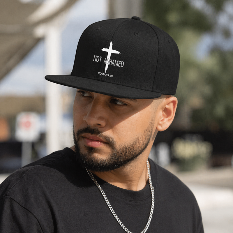 Christian Flat Bill Hat Jesus Cross Snapback Faith Cap Streetwear Daily Use