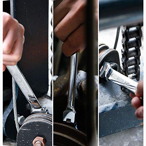 SAE Flex Head Ratcheting Wrench Set 8-Pc 5/16"-3/4" 72-Tooth CR-V